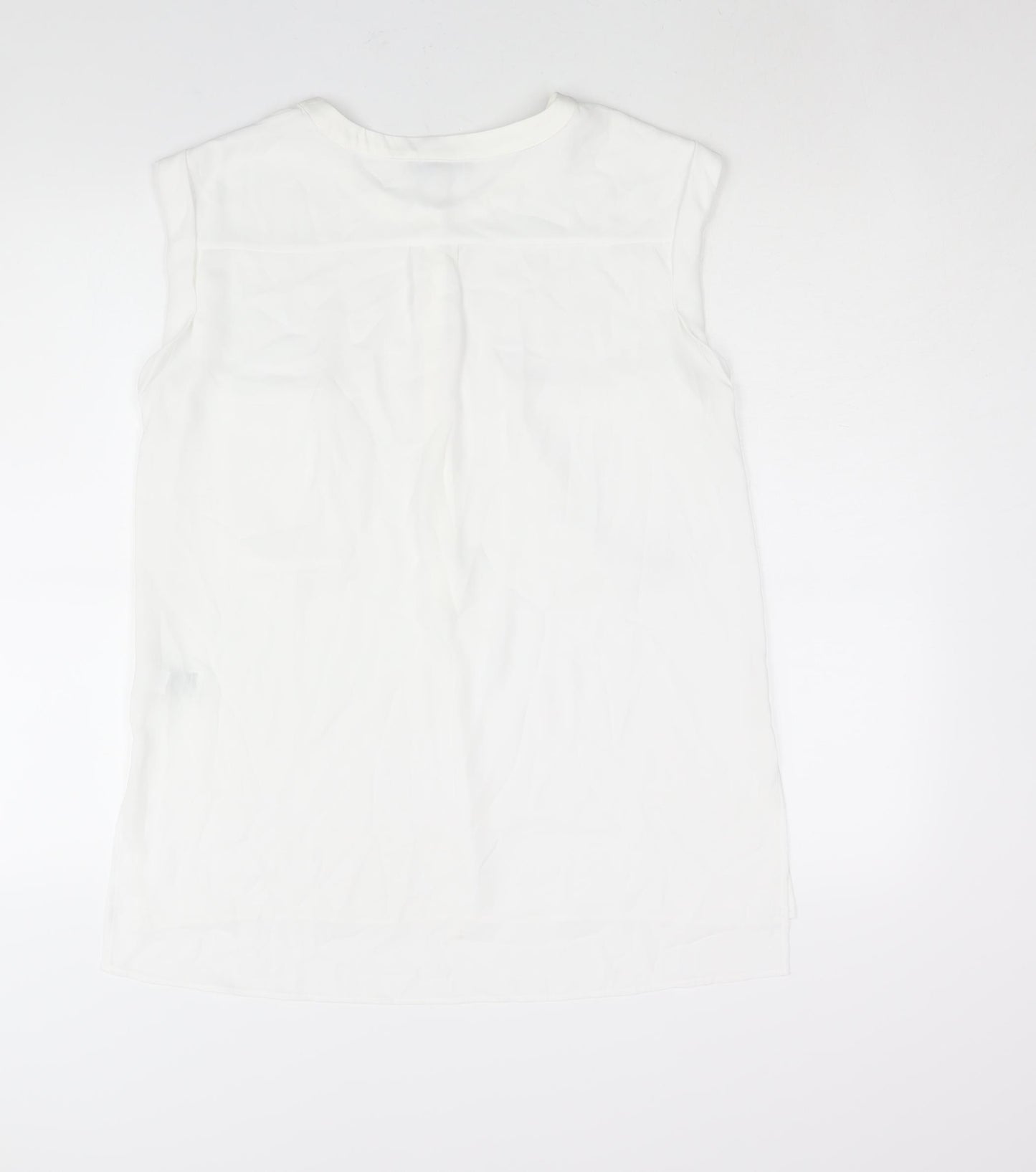 Marks and Spencer Womens White Polyester Camisole Blouse Size 12 Round Neck