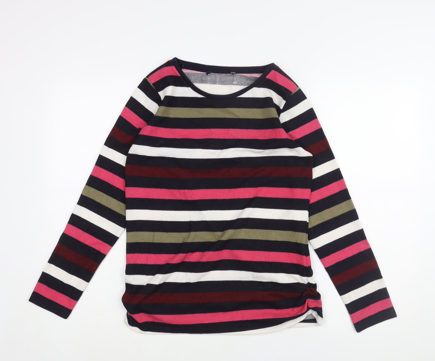 NEXT Womens Multicoloured Round Neck Striped Polyester Pullover Jumper Size 12 - Rouched