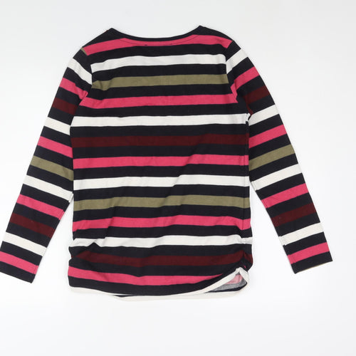 NEXT Womens Multicoloured Round Neck Striped Polyester Pullover Jumper Size 12 - Rouched