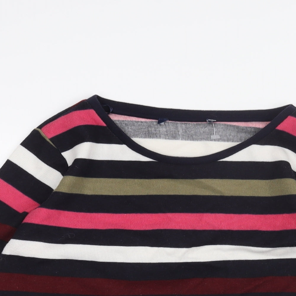 NEXT Womens Multicoloured Round Neck Striped Polyester Pullover Jumper Size 12 - Rouched