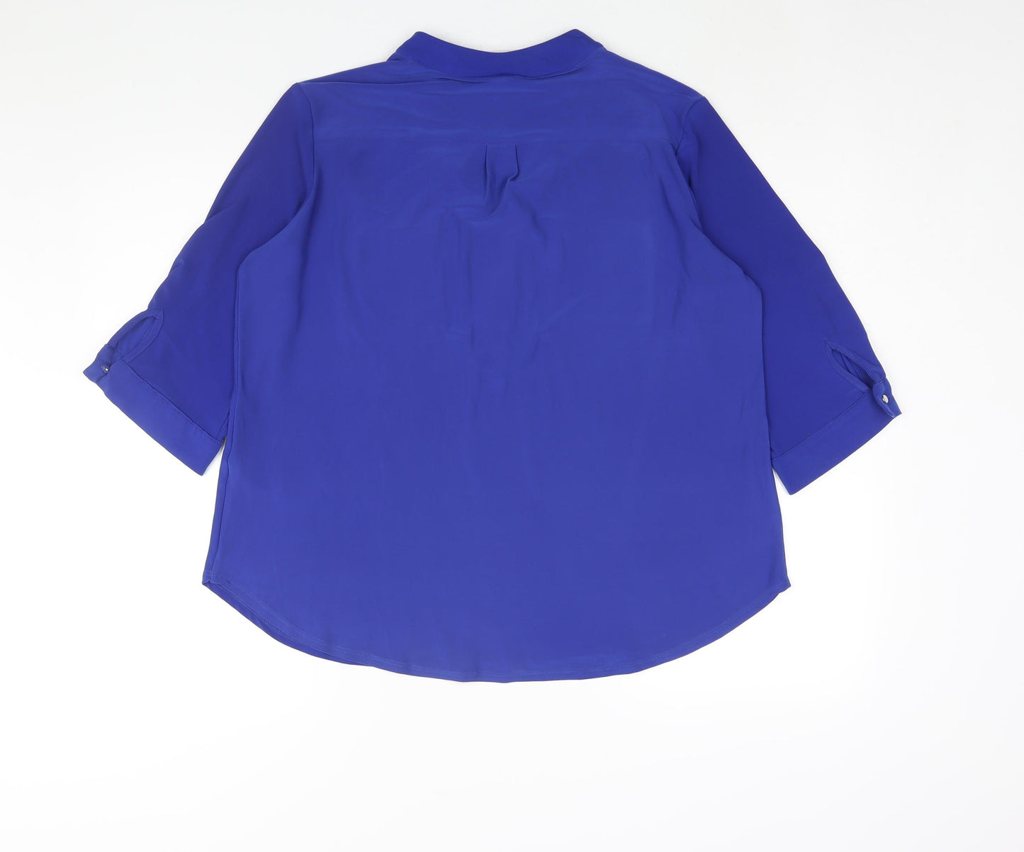 Wallis Womens Blue Polyester Basic Blouse Size M V-Neck