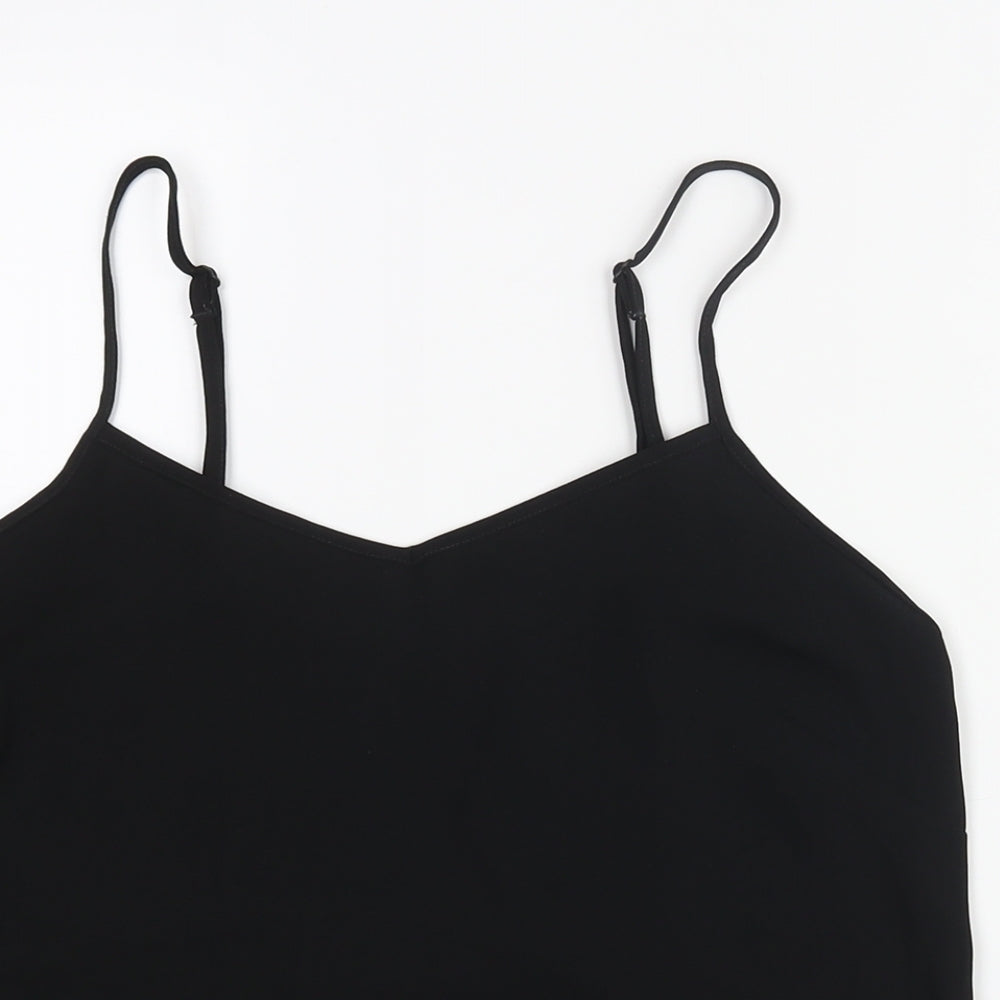 Marks and Spencer Womens Black Polyester Camisole Blouse Size 8 V-Neck