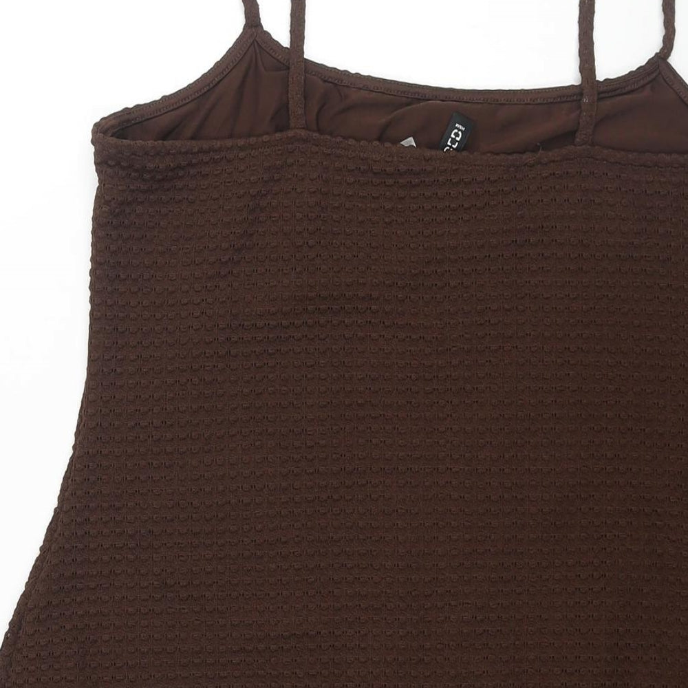 Divided by H&M Womens Brown Polyester Camisole Blouse Size M Square Neck - Textured