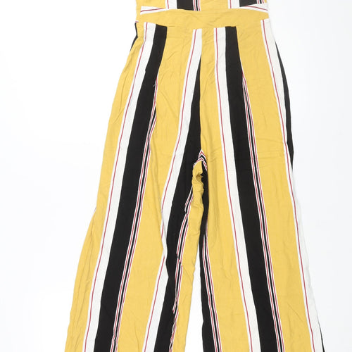 Bershka Womens Multicoloured Striped Viscose Jumpsuit One-Piece Size S L23 in Pullover - Twist Detail