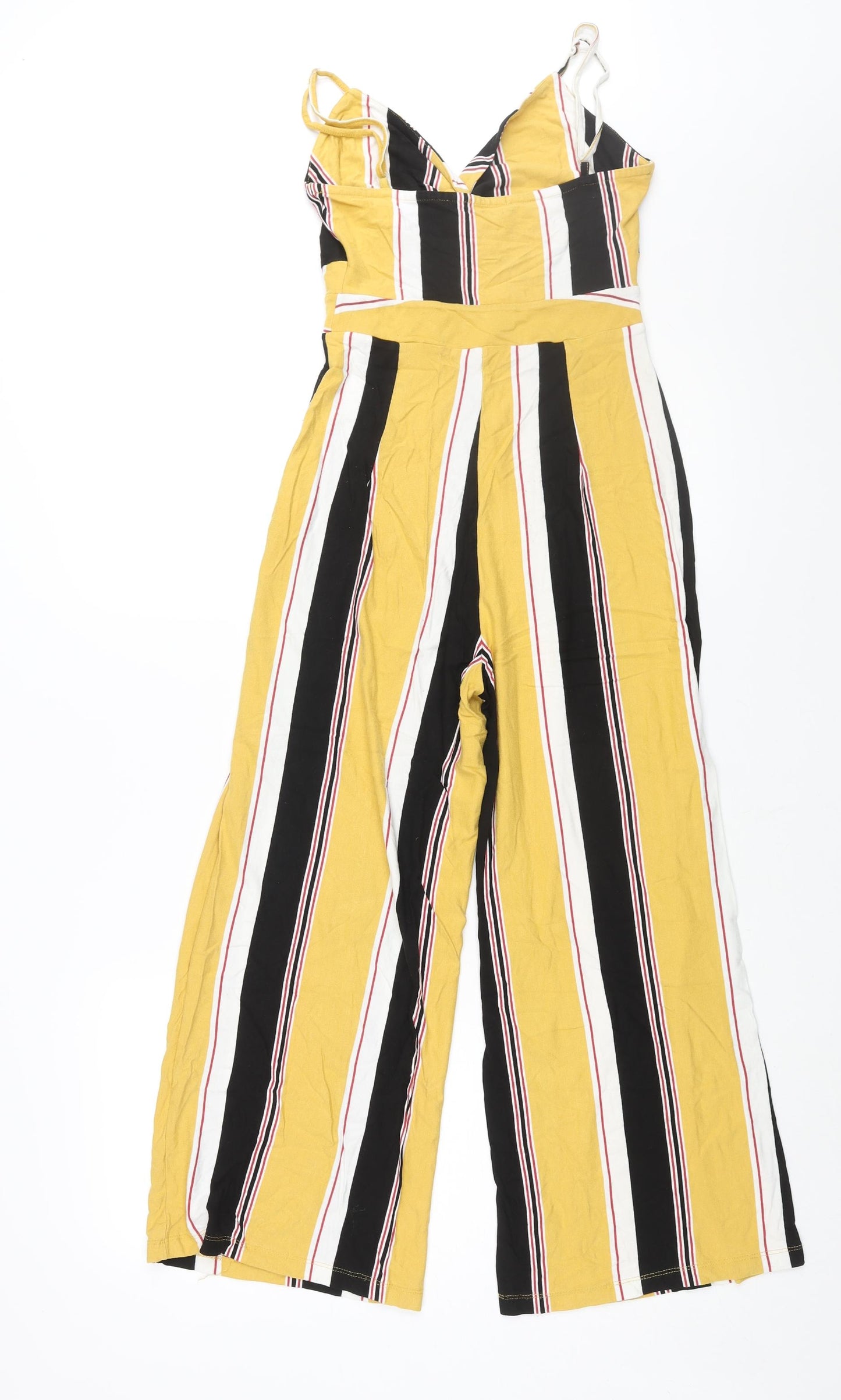 Bershka Womens Multicoloured Striped Viscose Jumpsuit One-Piece Size S L23 in Pullover - Twist Detail