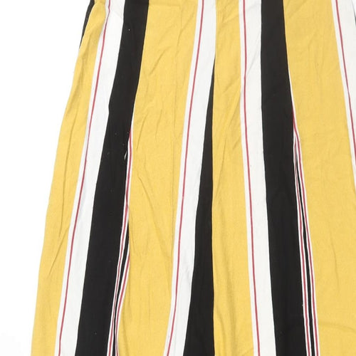 Bershka Womens Multicoloured Striped Viscose Jumpsuit One-Piece Size S L23 in Pullover - Twist Detail