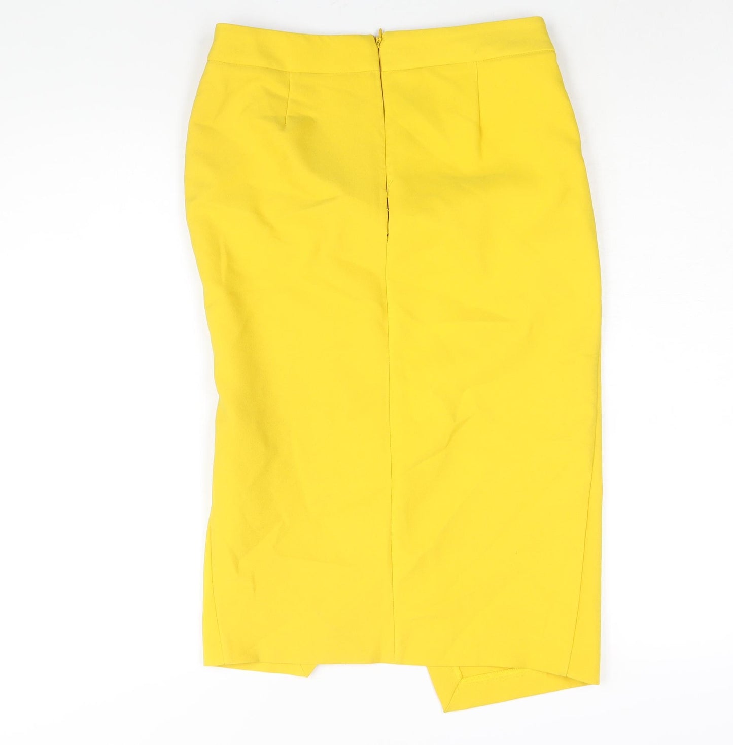 River Island Womens Yellow Polyester Straight & Pencil Skirt Size 10 Zip - Knot Detail