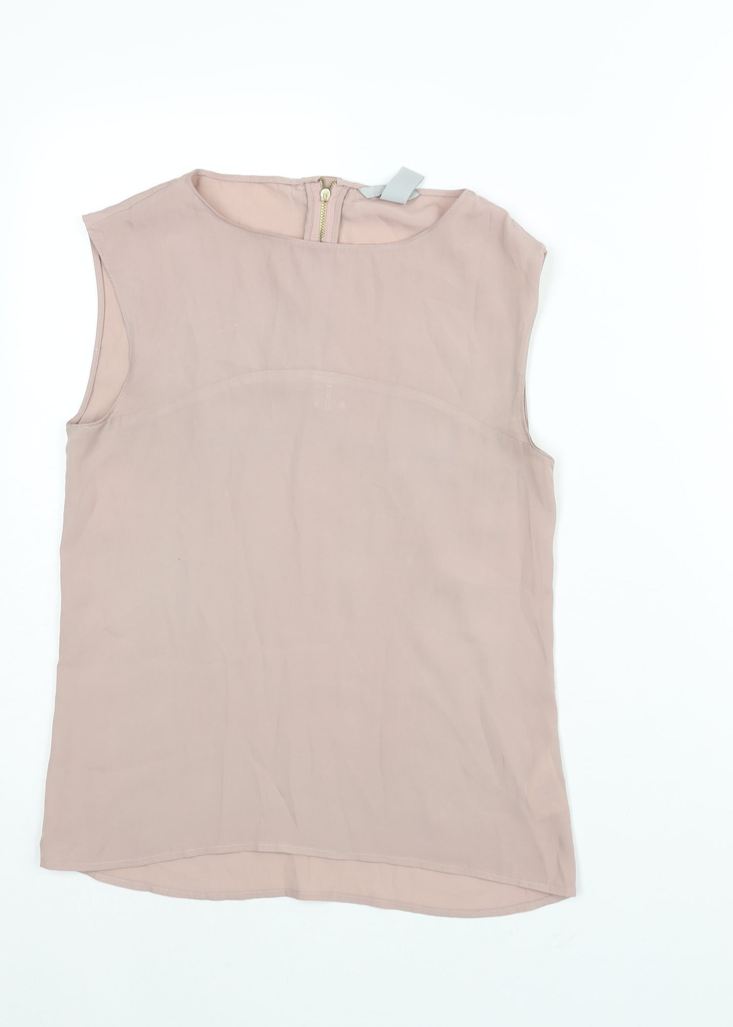 H&M Womens Pink Polyester Camisole Blouse Size 6 Round Neck