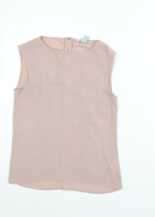 H&M Womens Pink Polyester Camisole Blouse Size 6 Round Neck