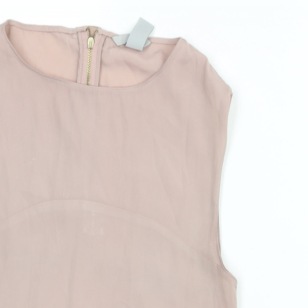 H&M Womens Pink Polyester Camisole Blouse Size 6 Round Neck