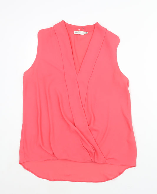 Paraphrase Womens Pink Polyester Camisole Blouse Size 12 V-Neck