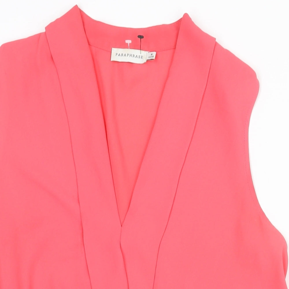 Paraphrase Womens Pink Polyester Camisole Blouse Size 12 V-Neck