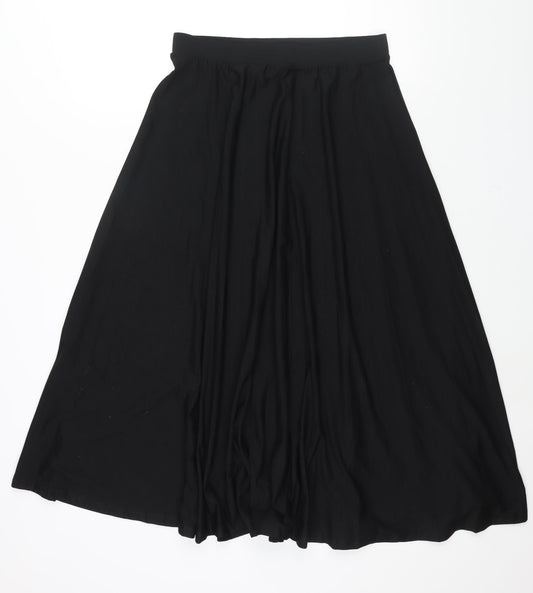 Marks and Spencer Womens Black Viscose A-Line Skirt Size 10