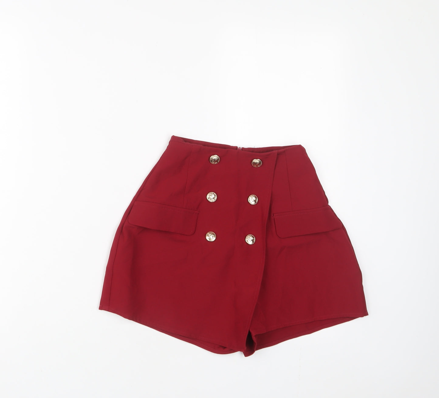 Missguided Womens Red Polyester Sailor Shorts Size 6 L3 in Regular Zip - Buttons