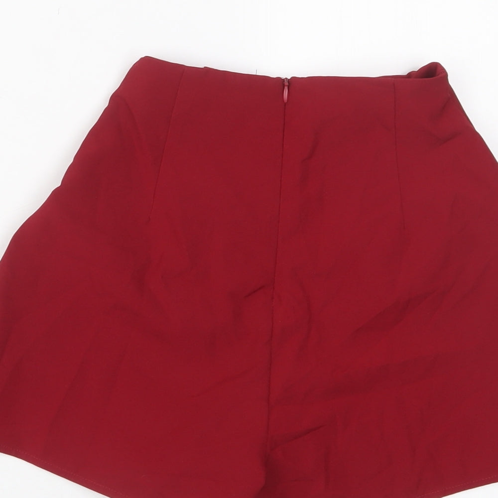 Missguided Womens Red Polyester Sailor Shorts Size 6 L3 in Regular Zip - Buttons