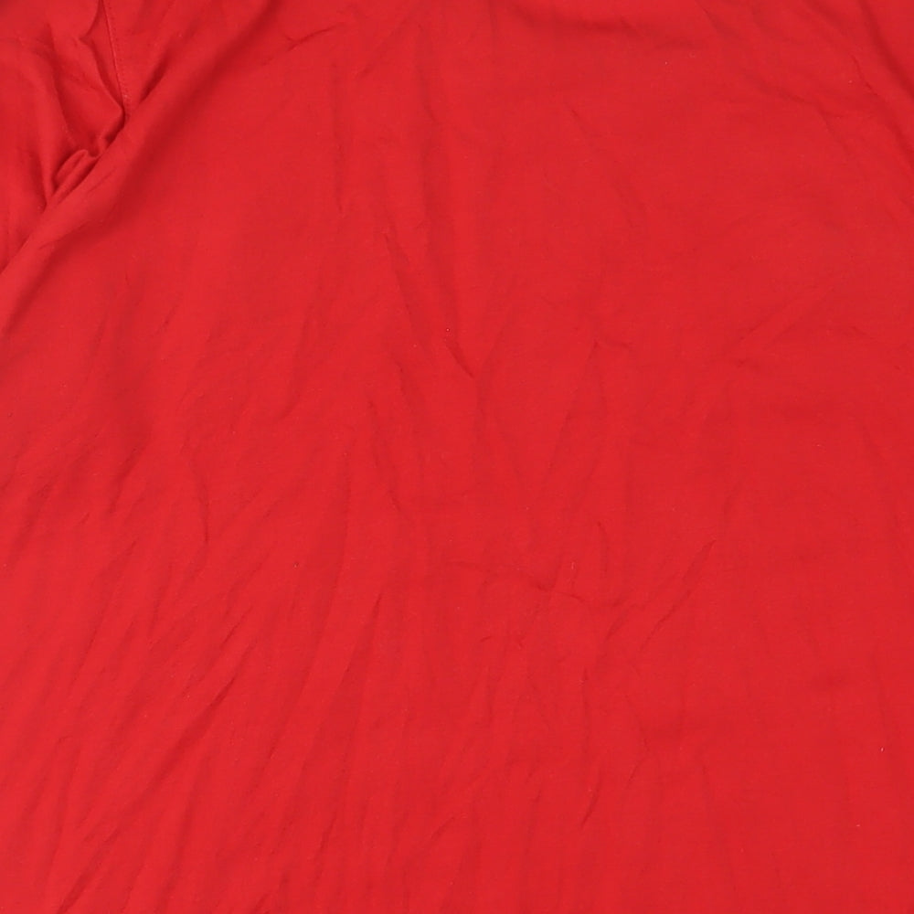 Ellgren Mens Red Cotton T-Shirt Size L Crew Neck