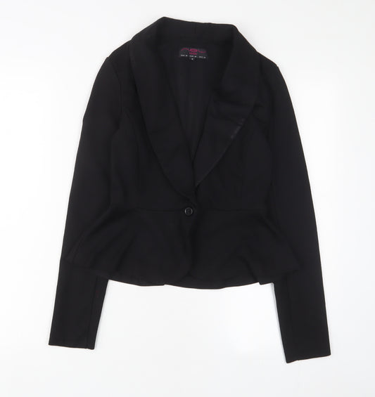 New Look Womens Black Jacket Blazer Size 10 Button