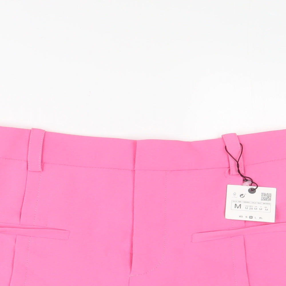 Zara Womens Pink Polyester Sailor Shorts Size M L3 in Regular Hook & Eye