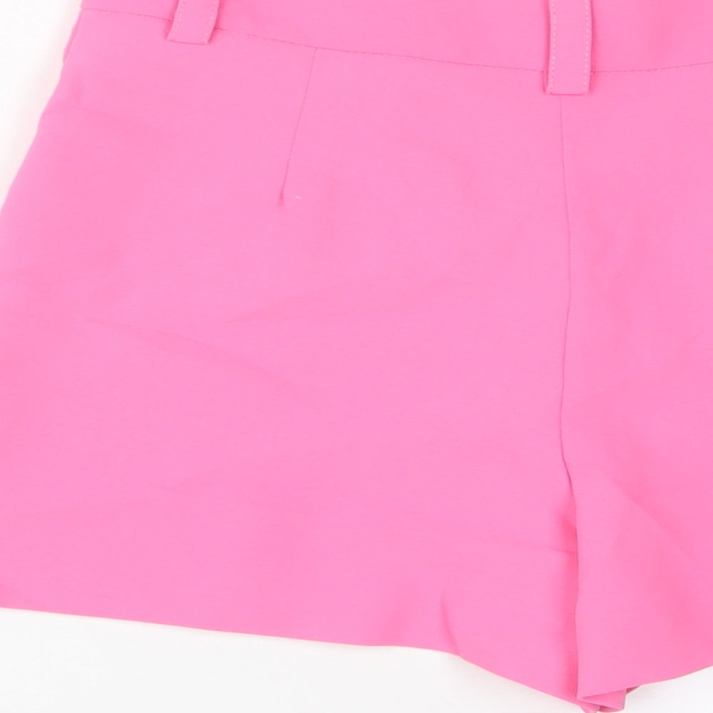 Zara Womens Pink Polyester Sailor Shorts Size M L3 in Regular Hook & Eye