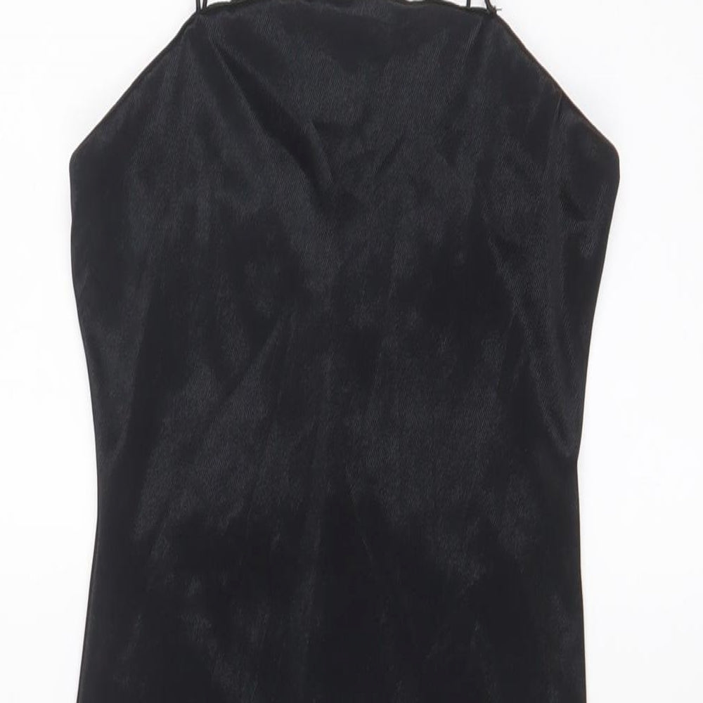 New Look Womens Black Polyester Bodycon Size 6 Square Neck Pullover - Straps