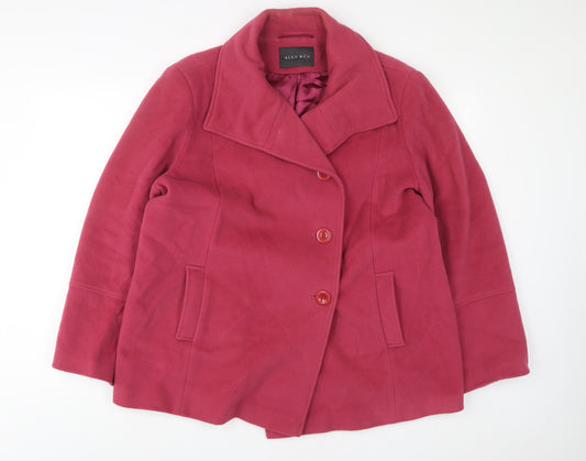 Alex & Co Womens Pink Overcoat Coat Size 18 Button