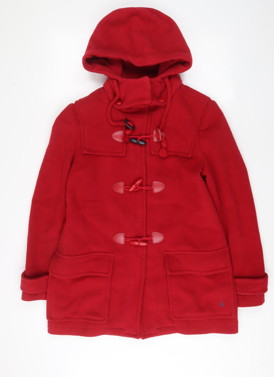 Joules Womens Red Jacket Size 12 Snap - Pockets