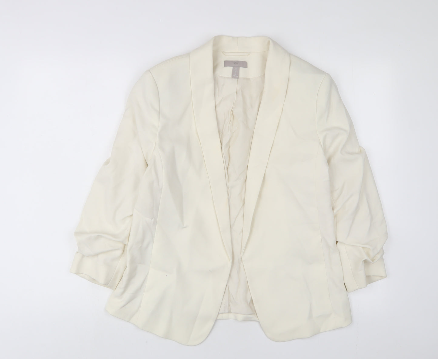 H&M Womens Ivory Jacket Blazer Size 14 - Open