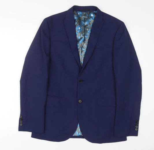 NEXT Mens Blue Polyester Jacket Suit Jacket Size 40 Regular