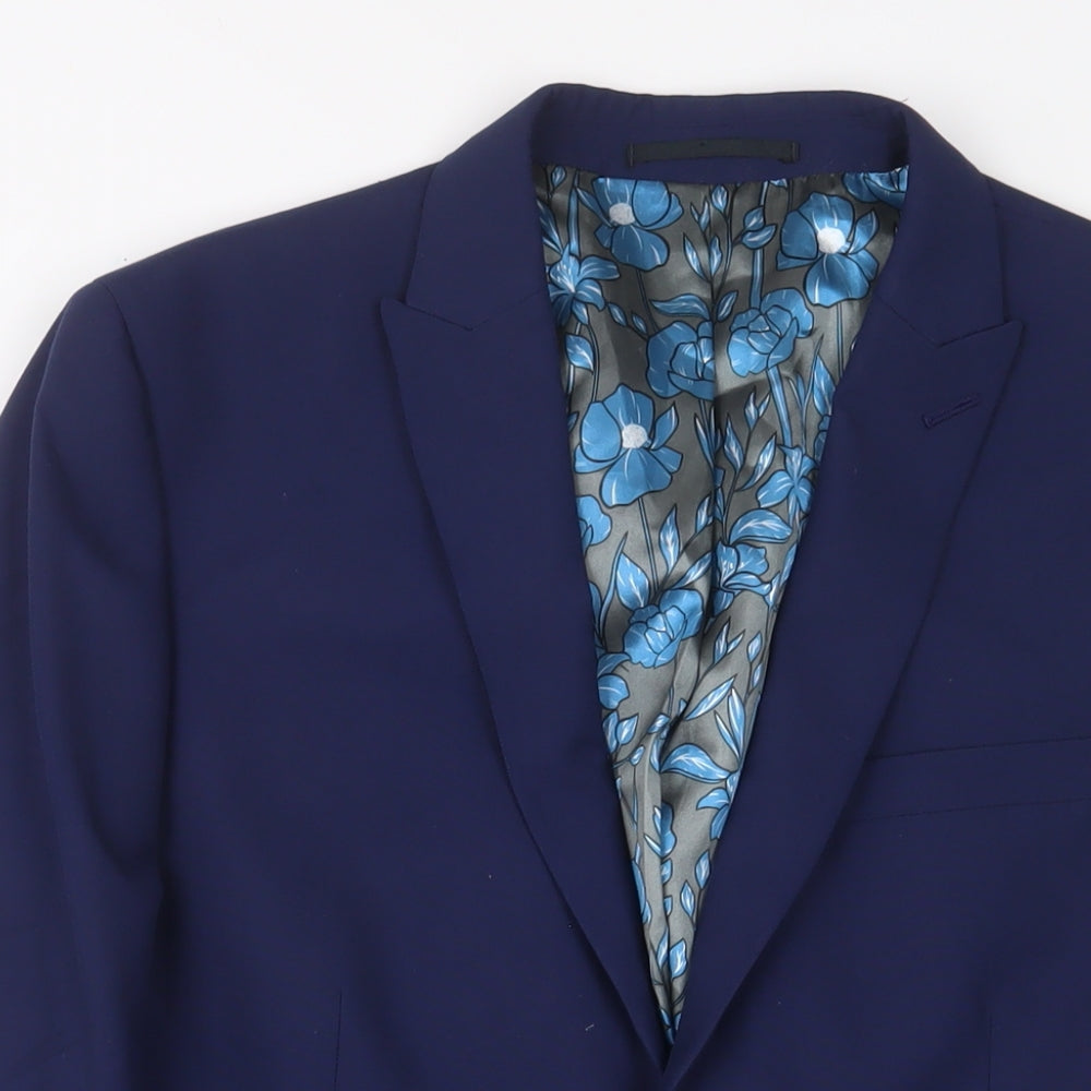 NEXT Mens Blue Polyester Jacket Suit Jacket Size 40 Regular