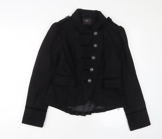 New Look Womens Black Jacket Size 12 Button