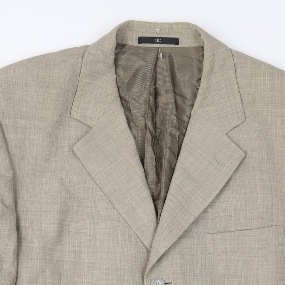 Ciro Citterio Mens Beige Wool Jacket Suit Jacket Size 40 Regular - Inside Pockets