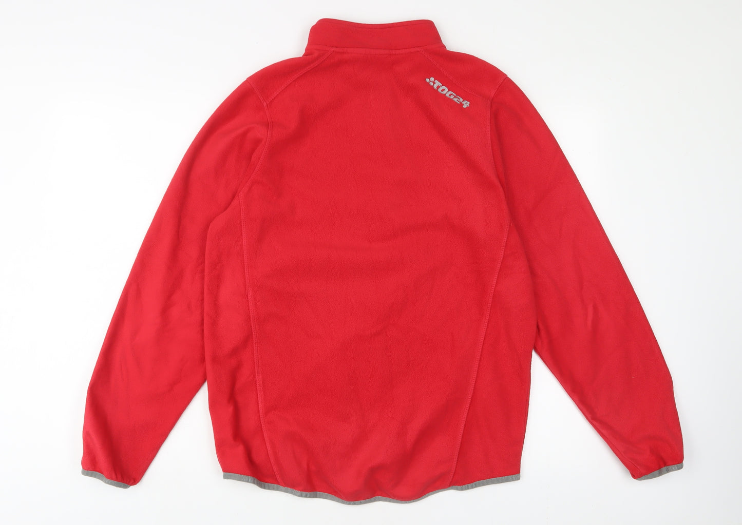 TOG24 Mens Red Polyester Pullover Sweatshirt Size M - 1/4 zip, Logo