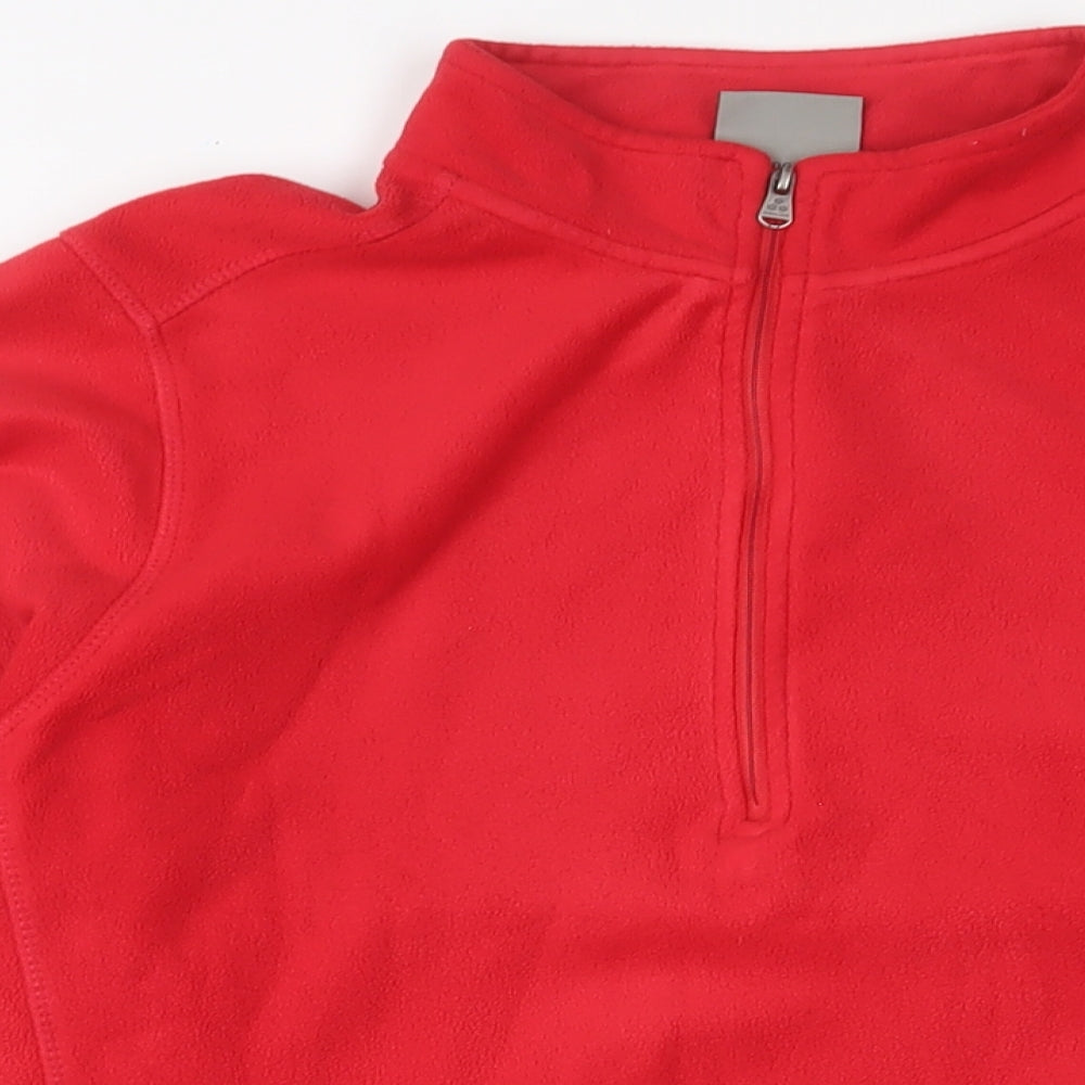 TOG24 Mens Red Polyester Pullover Sweatshirt Size M - 1/4 zip, Logo