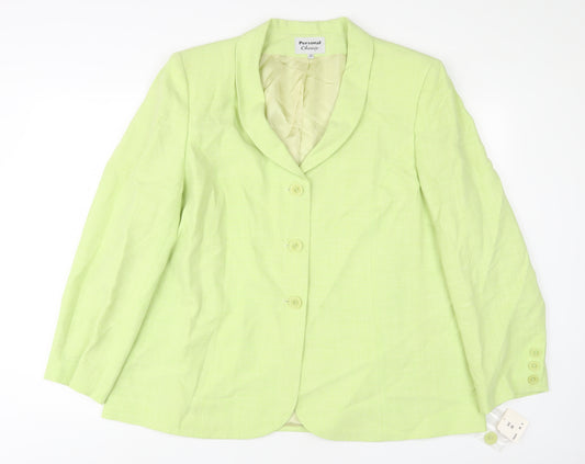 personal Choice Womens Green Jacket Blazer Size 20 Button