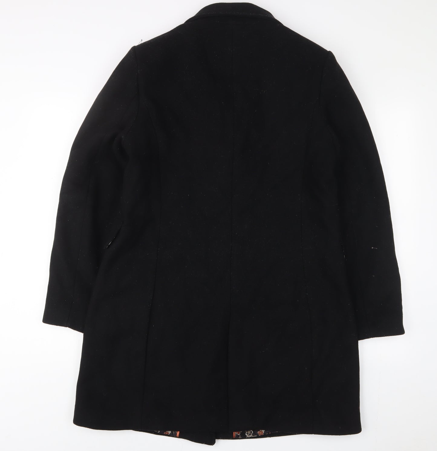 Springfield Womens Black Overcoat Coat Size 14 Button - Pockets