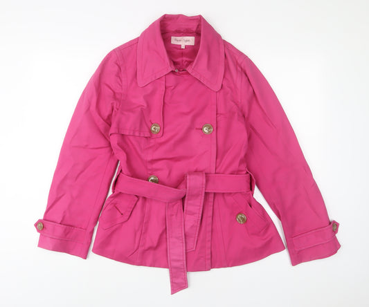 Phase Eight Womens Pink Jacket Size 12 Button - Belted