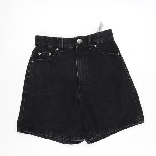 Pull&Bear Womens Black Cotton Boyfriend Shorts Size 6 L5 in Regular Zip