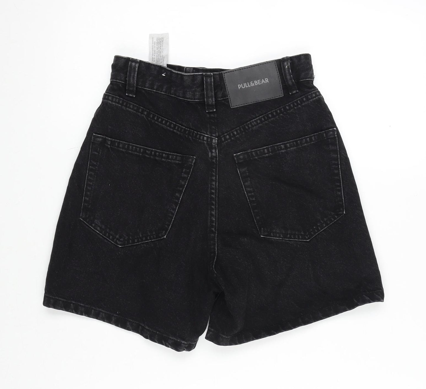 Pull&Bear Womens Black Cotton Boyfriend Shorts Size 6 L5 in Regular Zip