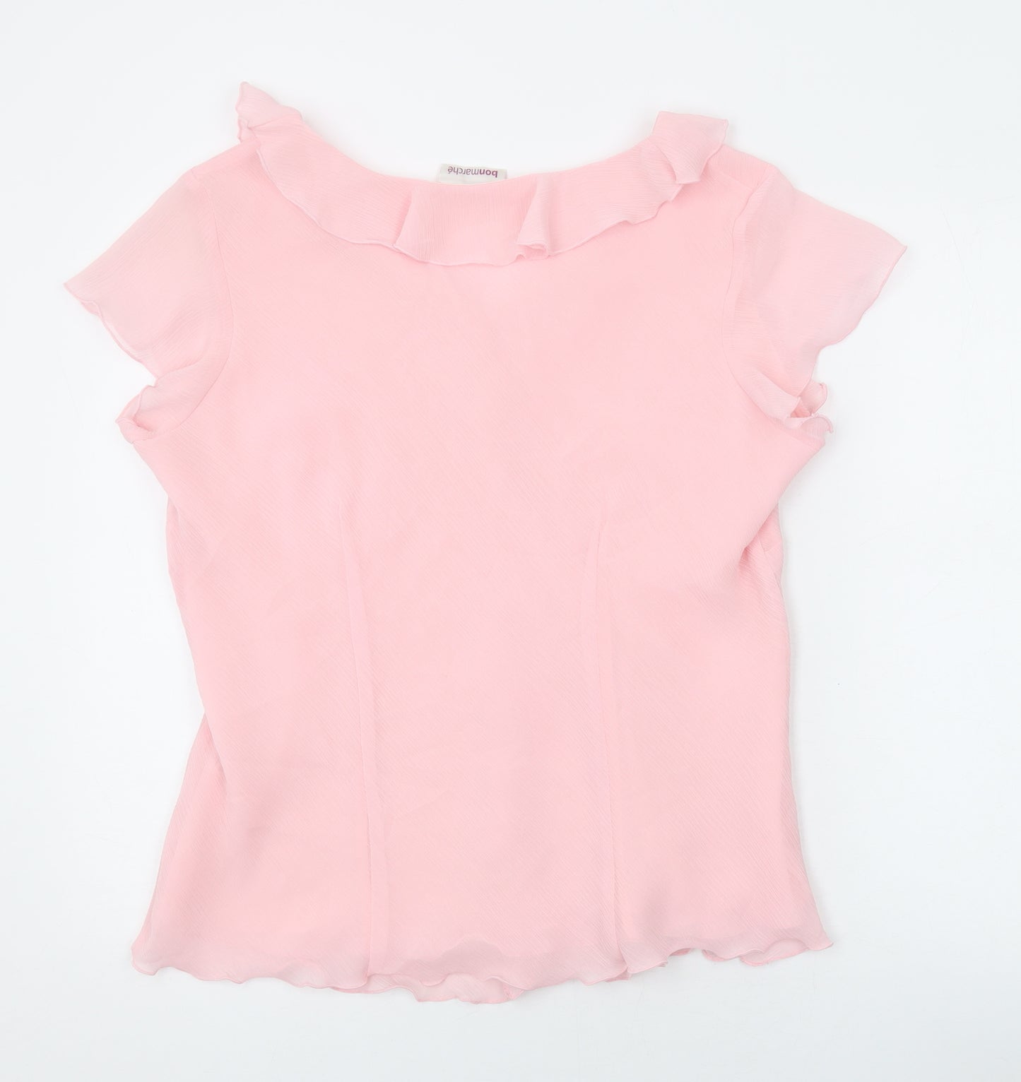 Bonmarché Womens Pink Polyester Basic Blouse Size 18 V-Neck