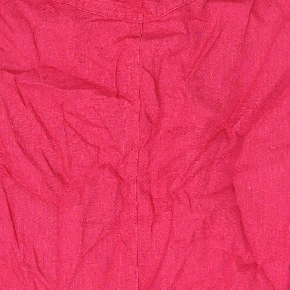 Roman Womens Pink Linen Swing Skirt Size 12 Zip