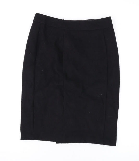 Marks and Spencer Womens Black Polyester Straight & Pencil Skirt Size 12 Zip