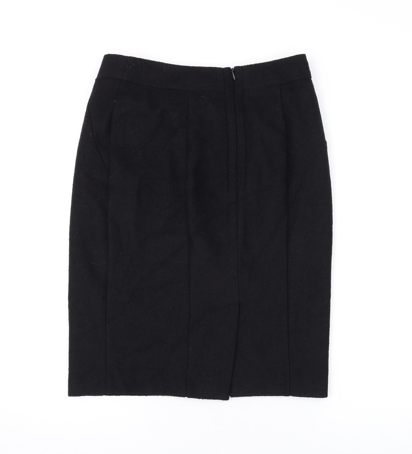 Marks and Spencer Womens Black Polyester Straight & Pencil Skirt Size 12 Zip