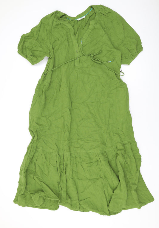 Per Una Womens Green Cotton Maxi Size 10 V-Neck Pullover