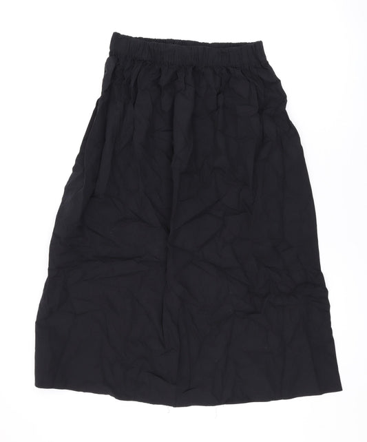 Marks and Spencer Womens Black Cotton Swing Skirt Size 10