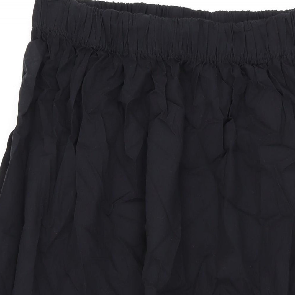 Marks and Spencer Womens Black Cotton Swing Skirt Size 10