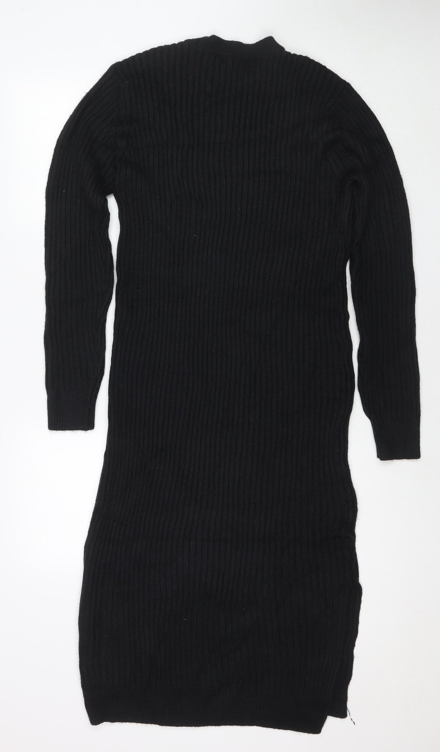 Marks and Spencer Womens Black Polyester Jumper Dress Size L Round Neck Pullover