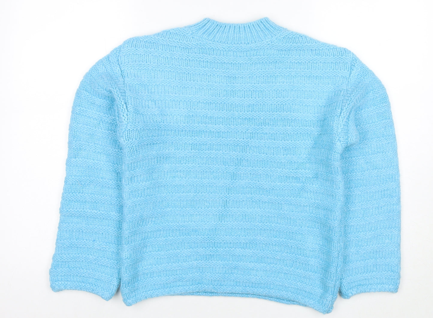 Marks and Spencer Womens Blue Round Neck Acrylic Pullover Jumper Size S