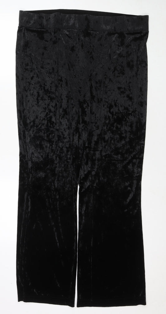 Marks and Spencer Womens Black Polyester Trousers Size 20 L30 in Regular