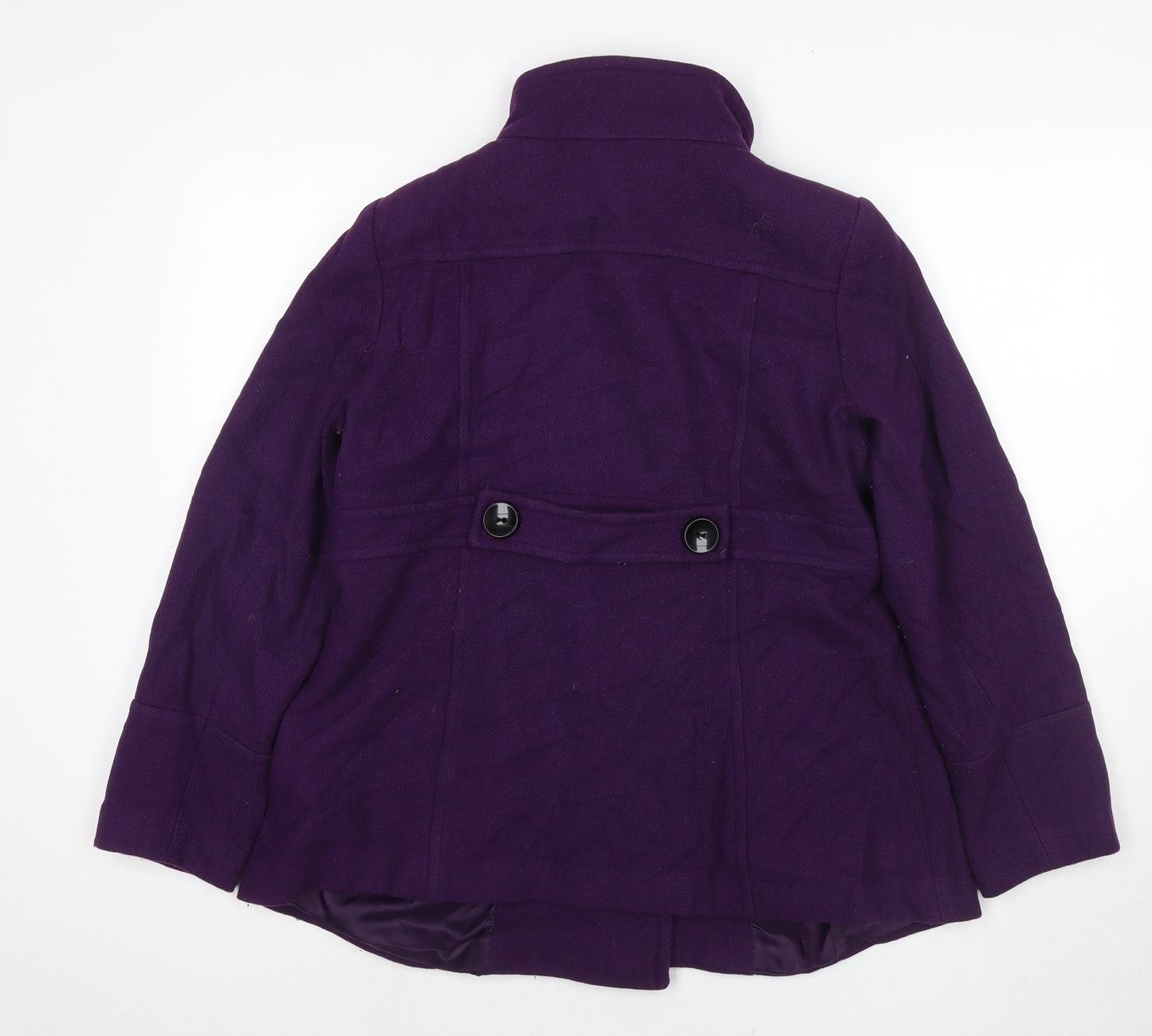 Wallis Womens Purple Jacket Coat Size 14 Button