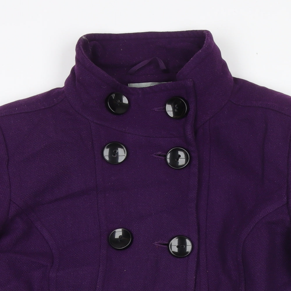 Wallis Womens Purple Jacket Coat Size 14 Button